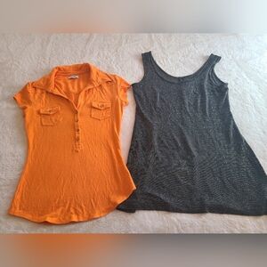 Bundle of two lovely cache tops/shimmery tank and orange blouse size small